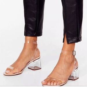 Nasty Gal Clear the Air Low Block Heel